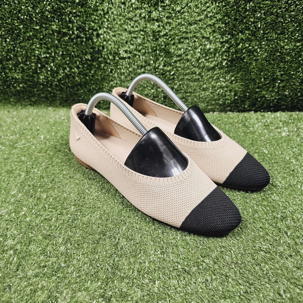 Vivaia Aria Ballet Almond Black Comfort Ballet Flats Womens 36.5 US Size 6